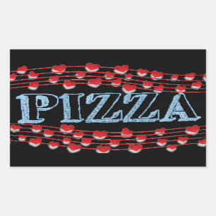 Autocollant rectangulaire de pizza
