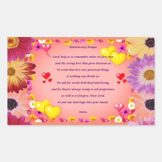 Autocollant rectangulaire de prière d'anniversaire (Devant)