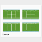 Autocollant rectangulaire de tennis (Feuille)