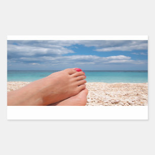 Autocollant rectangulaire de vacances d'été