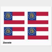 Autocollant rectangulaire du drapeau de Géorgie (Feuille)