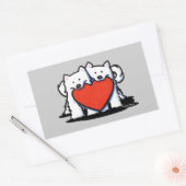 Autocollant rectangulaire en duo coeur Eskimo amér (Enveloppe)