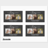 Autocollant rectangulaire funéraire moderne collag (Feuille)