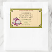 autocollant rectangulaire gâteau au fromage et fra (Sac)