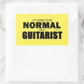 Autocollant rectangulaire guitariste normal (Sac)