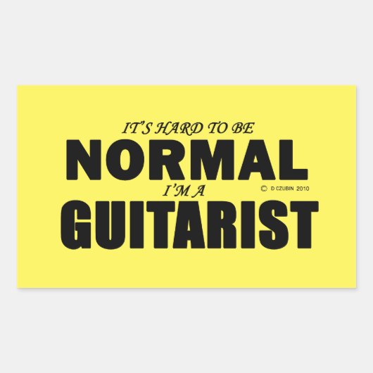 Autocollant rectangulaire guitariste normal (Devant)