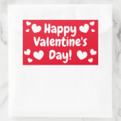 Autocollant rectangulaire Heureuse Sainte-Valentin (Sac)