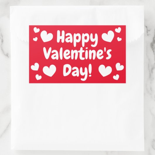 Autocollant rectangulaire Heureuse Sainte-Valentin (Sac)