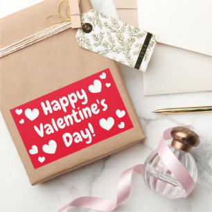 Autocollant rectangulaire Heureuse Sainte-Valentin