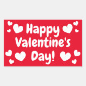 Autocollant rectangulaire Heureuse Sainte-Valentin (Devant)