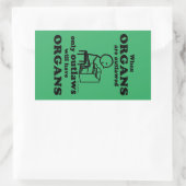 Autocollant rectangulaire interdit aux organes (Sac)
