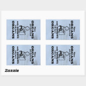 Autocollant rectangulaire interdit aux organes (Feuille)