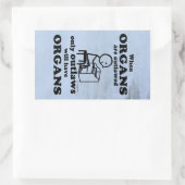 Autocollant rectangulaire interdit aux organes (Sac)