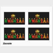Autocollant rectangulaire Kwanzaa (Feuille)