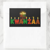 Autocollant rectangulaire Kwanzaa (Sac)
