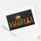 Autocollant rectangulaire Kwanzaa (Enveloppe)