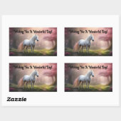 Autocollant Rectangulaire Licorne Adorable (Feuille)