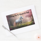 Autocollant Rectangulaire Licorne Adorable (Enveloppe)