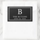 Autocollant rectangulaire noir et blanc moderne (Sac)