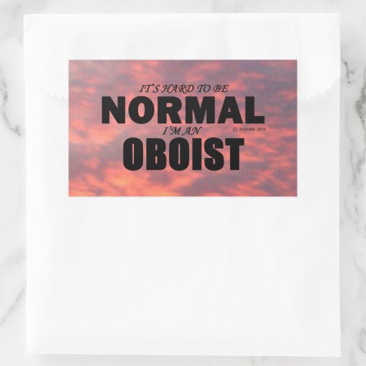 Autocollant rectangulaire Oboiste normal (Sac)