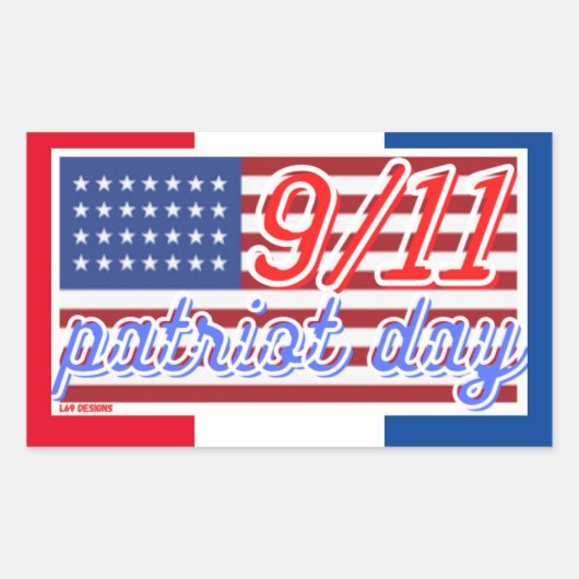 autocollant rectangulaire "PATRIOT DAY" (Devant)