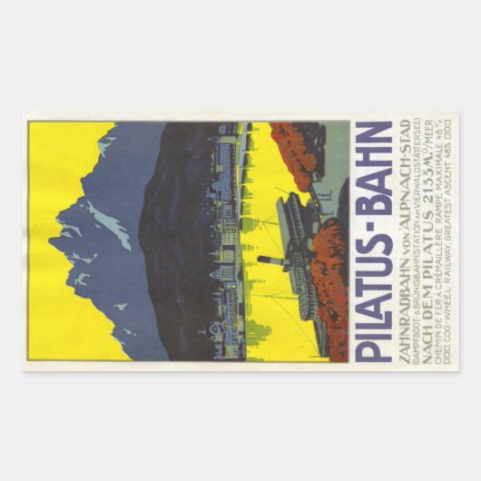 Autocollant rectangulaire Pilatus Bahn (Devant)
