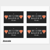 autocollant rectangulaire poème d'orage d'amour (Feuille)