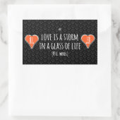 autocollant rectangulaire poème d'orage d'amour (Sac)