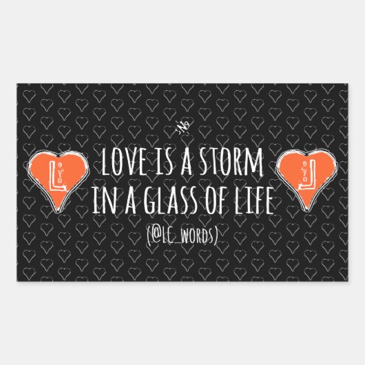 autocollant rectangulaire poème d'orage d'amour (Devant)