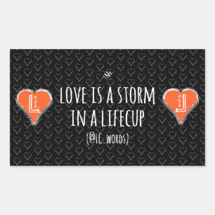autocollant rectangulaire poème d'orage d'amour