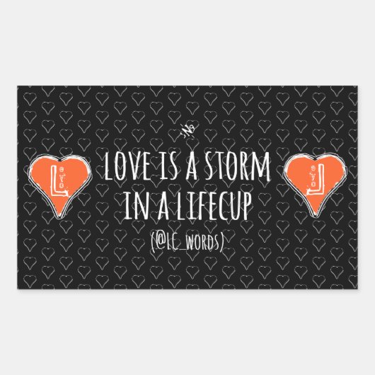 autocollant rectangulaire poème d'orage d'amour (Devant)