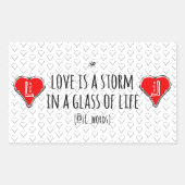 autocollant rectangulaire poème d'orage d'amour (Devant)