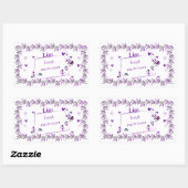 Autocollant rectangulaire pour maman violette (Feuille)