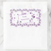 Autocollant rectangulaire pour maman violette (Sac)