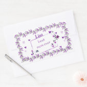 Autocollant rectangulaire pour maman violette (Enveloppe)