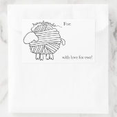 Autocollant rectangulaire pour mouton à fils 'fait (Sac)