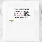 autocollant rectangulaire "PREMIÈRE MODIFICATION" (Sac)