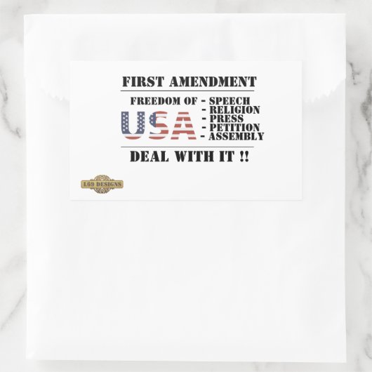 autocollant rectangulaire "PREMIÈRE MODIFICATION" (Sac)