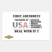 autocollant rectangulaire "PREMIÈRE MODIFICATION" (Devant)