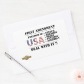 autocollant rectangulaire "PREMIÈRE MODIFICATION" (Enveloppe)