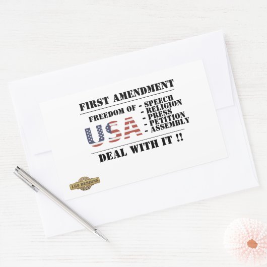 autocollant rectangulaire "PREMIÈRE MODIFICATION" (Enveloppe)