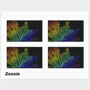 Autocollant rectangulaire Rainbow Seaweed Pride