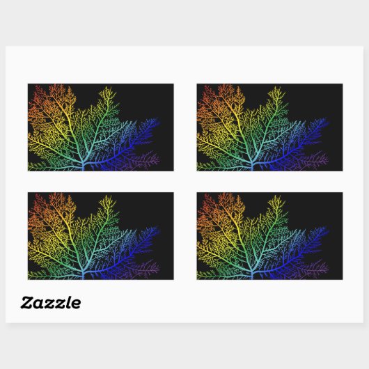 Autocollant rectangulaire Rainbow Seaweed Pride (Feuille)