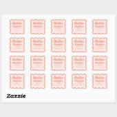 Autocollant rectangulaire Rétro Mariage écriture m (Feuille)