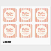 Autocollant rectangulaire RétroMariage écriture ma (Feuille)