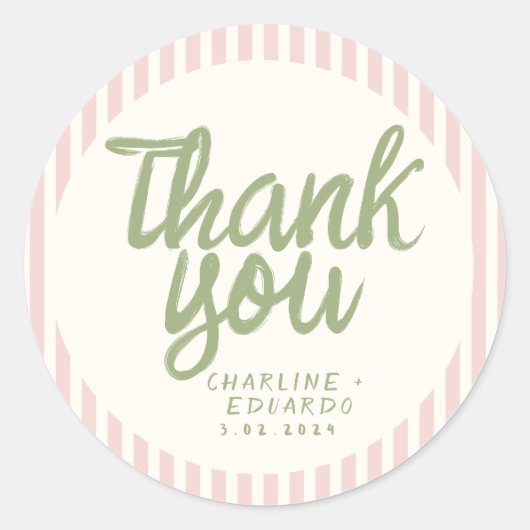 Autocollant rectangulaire RétroMariage écriture ma (Devant)