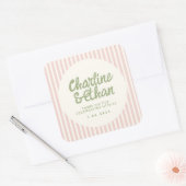 Autocollant rectangulaire RétroMariage écriture ma (Enveloppe)