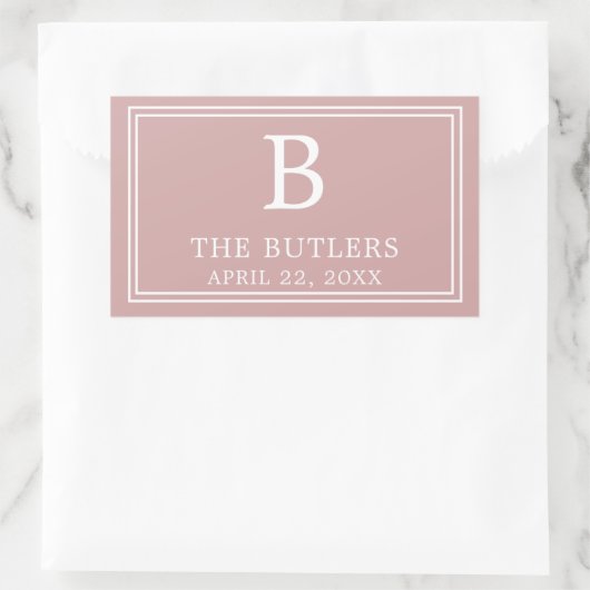 Autocollant rectangulaire rose moderne (Sac)