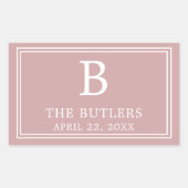 Autocollant rectangulaire rose moderne (Devant)