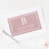 Autocollant rectangulaire rose moderne (Enveloppe)